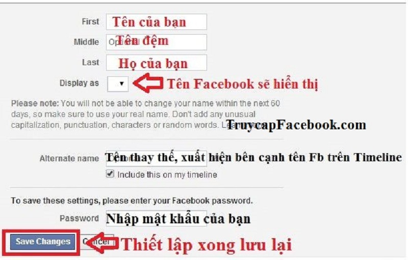Hướng dẫn cách đổi tên facebook đơn giản nhanh nhất 4