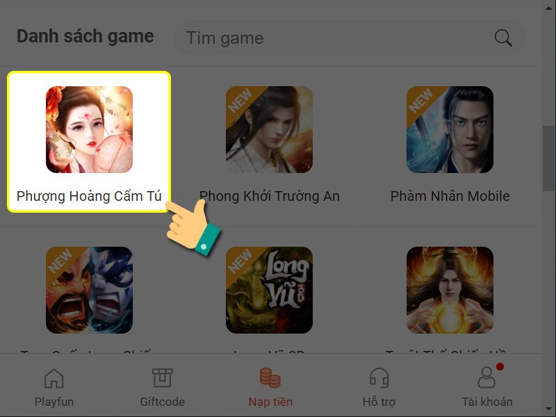 Chọn game Chọn game