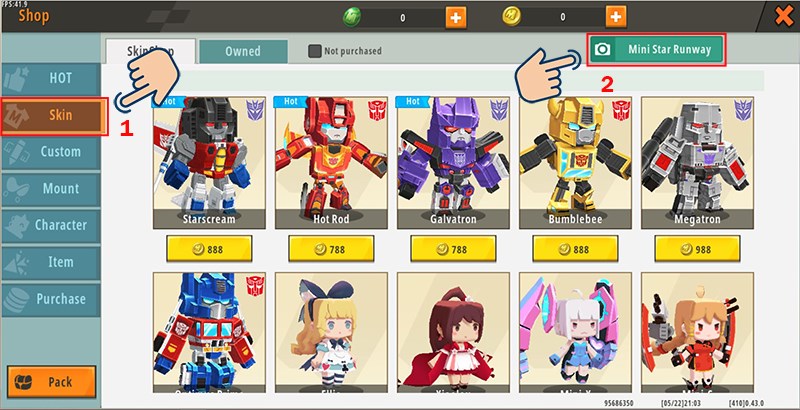 huong-dan-cach-su-dung-mini-star-runway-trong-mini-world-block-art-tao-skin-nhan-vat-doc-dao2-800x410-1 chọn vào Skin và nhấp vào Mini Star Runway.