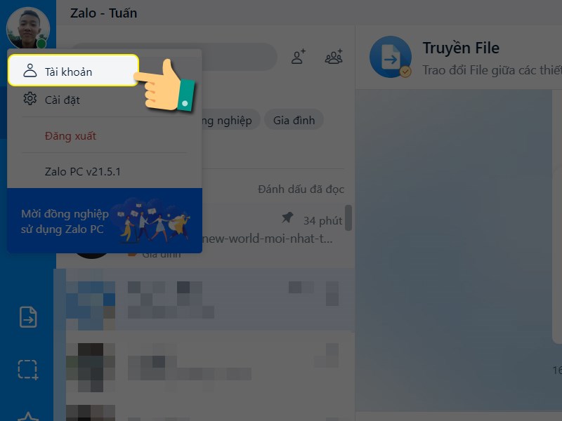 Chọn tài khoản Chọn tài khoản