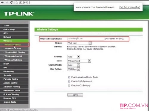 Đổi tên Modem Wifi TP-Link