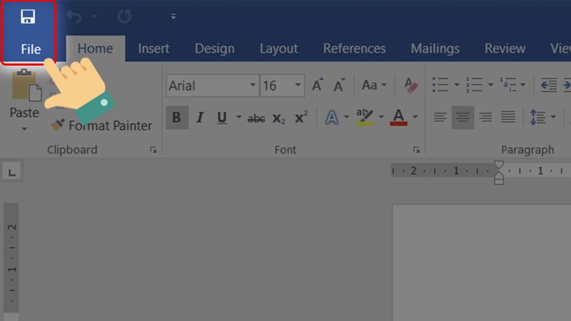 Nhấn vào mục File Nhấn vào mục File