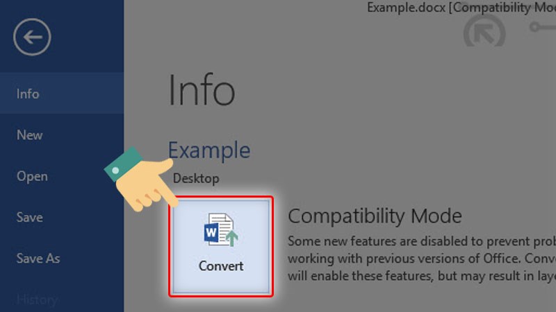 Chọn mục Convert Chọn mục Convert