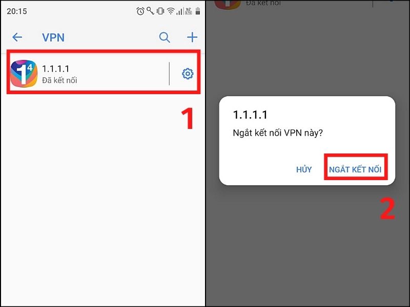 Cách ngắt kết nối VPN trên điện thoại Android