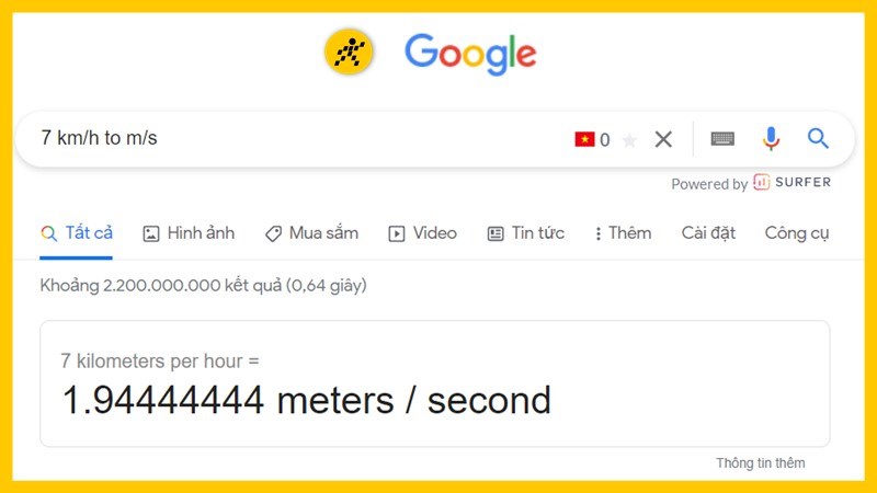 Đổi km/h bằng Google Đổi km/h bằng Google