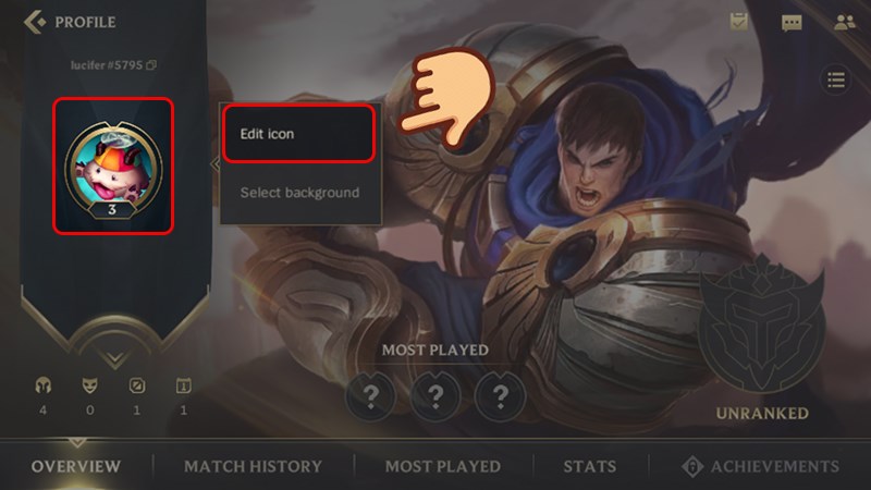Nhấn vào icon và chọn Edit icon Nhấn vào icon và chọn Edit icon