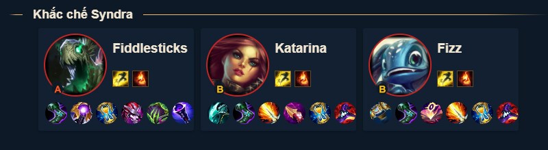Khắc chế Syndra Khắc chế Syndra