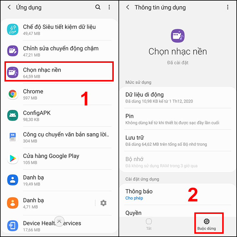 Xóa ứng dụng không còn sử dụng