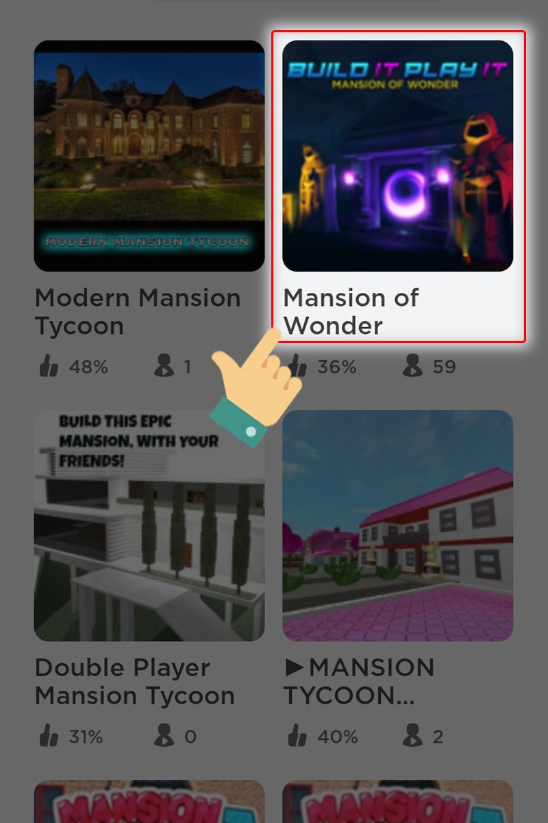 Tìm và chọn Mansoin of Wonder Tìm và chọn Mansoin of Wonder
