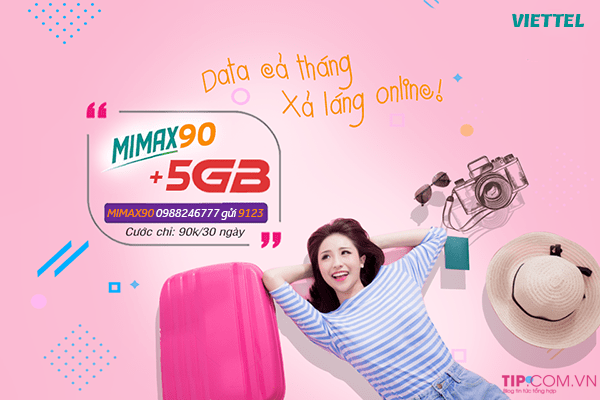Cách đăng ký gói MIMAX90 Viettel miễn phí 5GB data trọn gói không giới hạn dung lượng