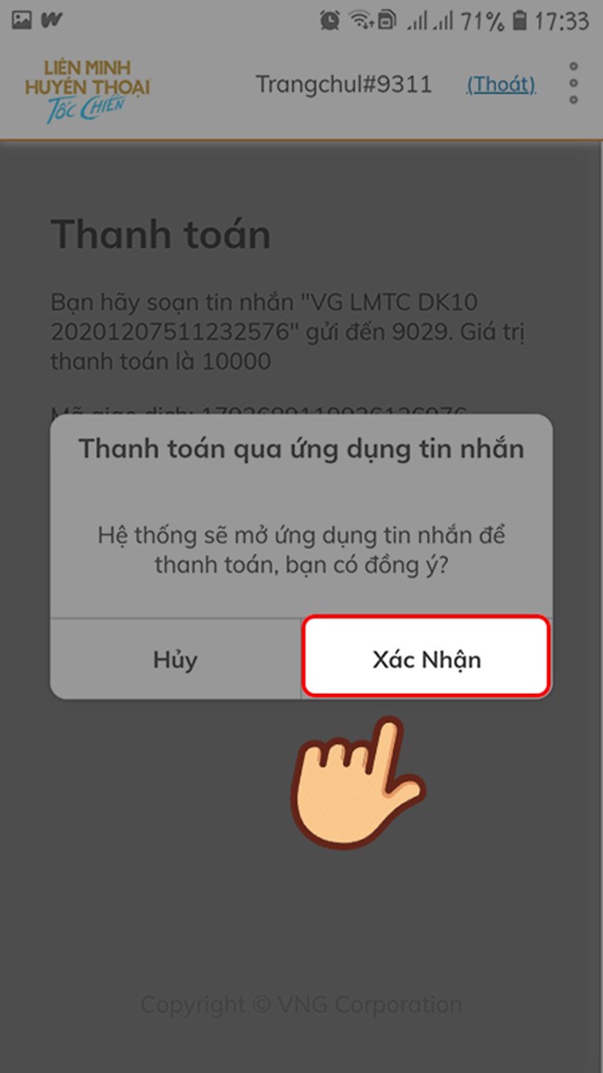Chọn Xác Nhận Chọn Xác Nhận