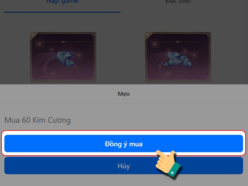 Nhấn Đồng ý mua Nhấn Đồng ý mua