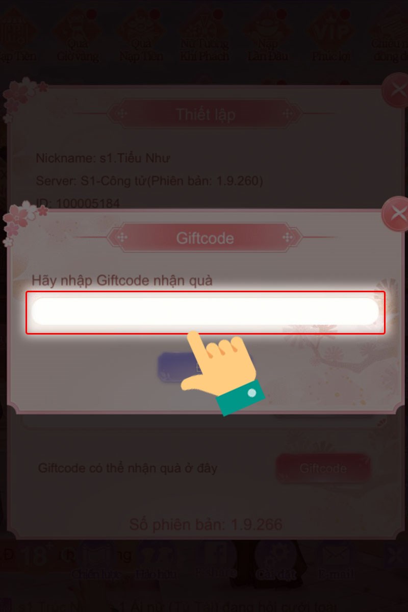 Nhập code vào ô bên dưới Nhập code vào ô bên dưới