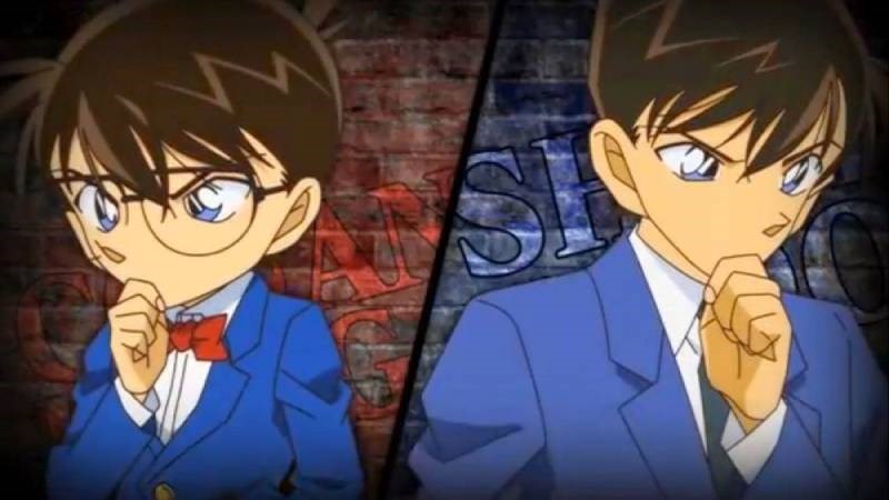 Kudo Shinichi (phải) dưới hình dạng Edogawa Conan (trái) Kudo Shinichi (phải) dưới hình dạng Edogawa Conan (trái)