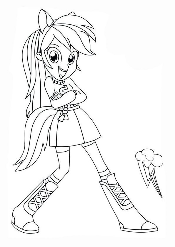 Tranh tô màu ngựa Pony người - 4 Tranh tô màu ngựa Pony người - 4