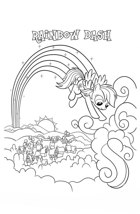 Tranh tô màu Pony cầu vồng - 4 Tranh tô màu Pony cầu vồng - 4