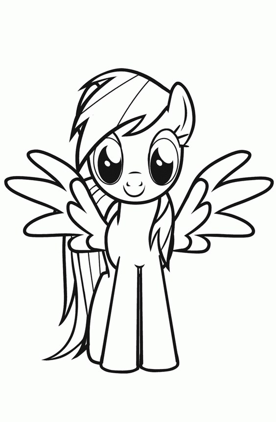 Tranh tô màu Pony cầu vồng - 1 Tranh tô màu Pony cầu vồng - 1