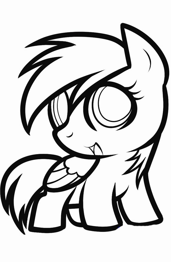 Tranh tô màu Pony cầu vồng - 3 Tranh tô màu Pony cầu vồng - 3