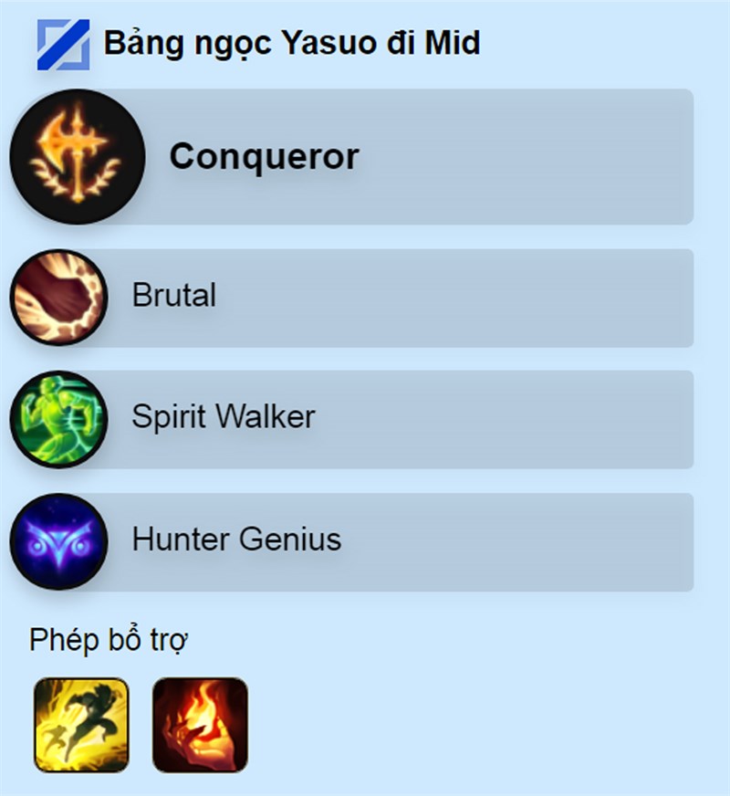 Bảng ngọc Yasuo Mid Bảng ngọc Yasuo Mid