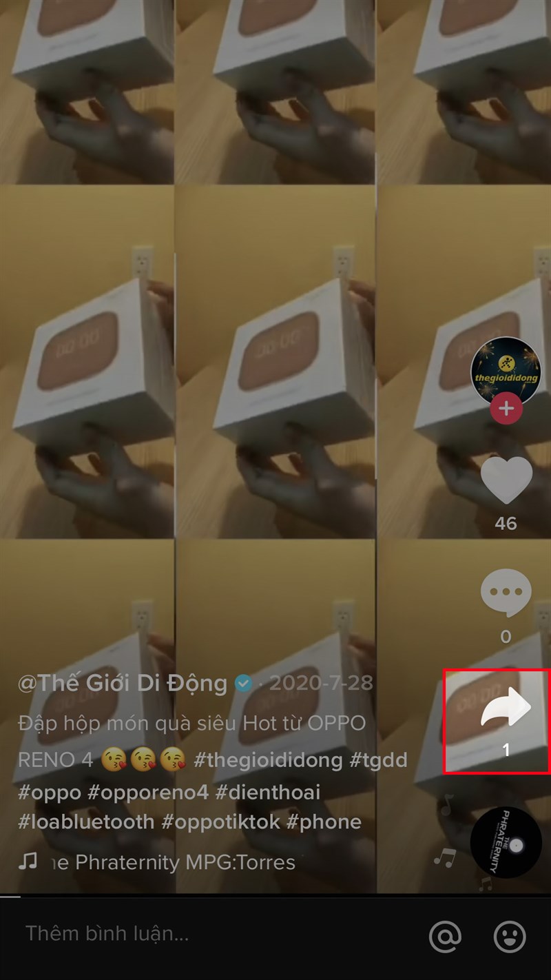 Mở ứng dụng Tik Tok, chọn video mà bạn muốn chia sẻ lên story Instagram > Nhấn vào biểu tượng mũi tên ở góc dưới bên phải Mở ứng dụng Tik Tok, chọn video mà bạn muốn chia sẻ lên story Instagram > Nhấn vào biểu tượng mũi tên ở góc dưới bên phải