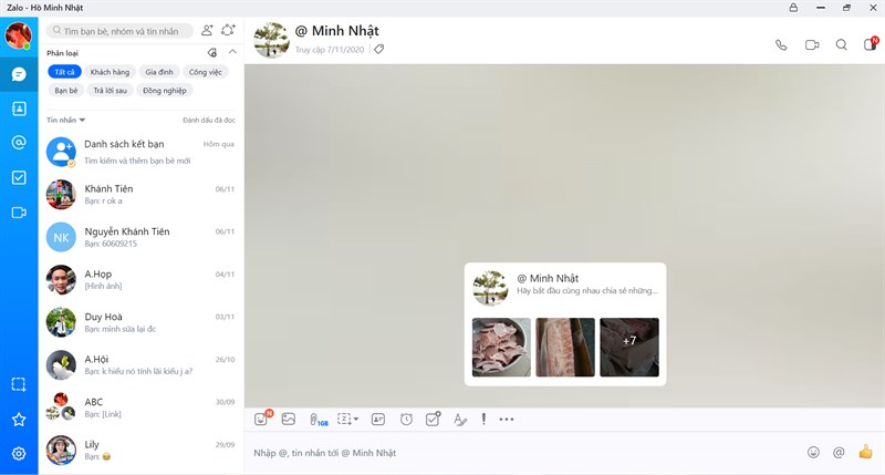 Mở ứng dụng Zalo và vào hội thoại Mở ứng dụng Zalo và vào hội thoại