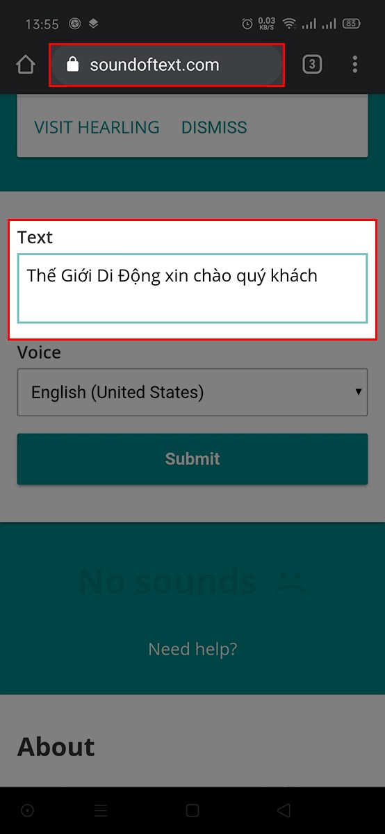 Nhập nội dung cần chuyển thành giọng chị Google Nhập nội dung cần chuyển thành giọng chị Google