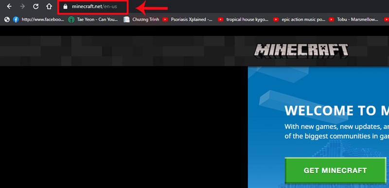 Truy cập vào trang web Minecraft Truy cập vào trang web Minecraft