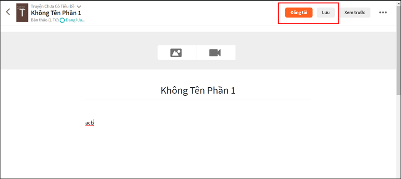nhấn vào mục Lưu bên trên màn hình, hoặc xuất bản tác phẩm của mình nhấn vào mục Lưu bên trên màn hình, hoặc xuất bản tác phẩm của mình