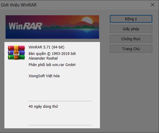 Thông tin phiên bản WinRAR bạn đang sử dụng Thông tin phiên bản WinRAR bạn đang sử dụng