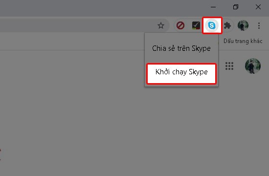 Nhấn vào biểu tượng Skype và nhấn khởi chạy Skype Nhấn vào biểu tượng Skype và nhấn khởi chạy Skype
