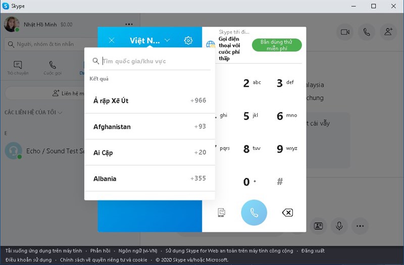 Công cụ gọi điện trên Skype web Công cụ gọi điện trên Skype web