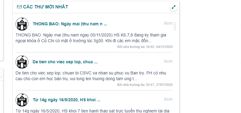 xem các thông báo mới nhất từ nhà trường xem các thông báo mới nhất từ nhà trường