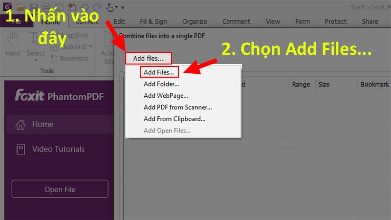 Nhấn vào nút Add files… > Chọn Add Files… Nhấn vào nút Add files… > Chọn Add Files…