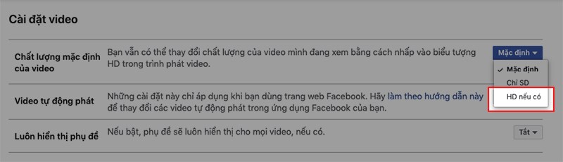 Chọn HD nếu có Chọn HD nếu có