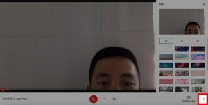 Mở Google Meet trên máy tính, tại phòng học, họp online trên Google Meet, nhấn vào biểu tượng 3 dấu chấm ở góc dưới bên phải