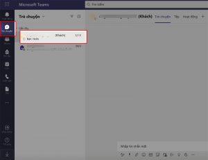 Mở Microsoft Teams trên máy tính, chọn biểu tượng Trò chuyện ở góc bên phải > Chọn tin nhắn mà bạn muốn xóa