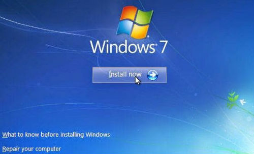 Đối với màn hình cài đặt Windows 7