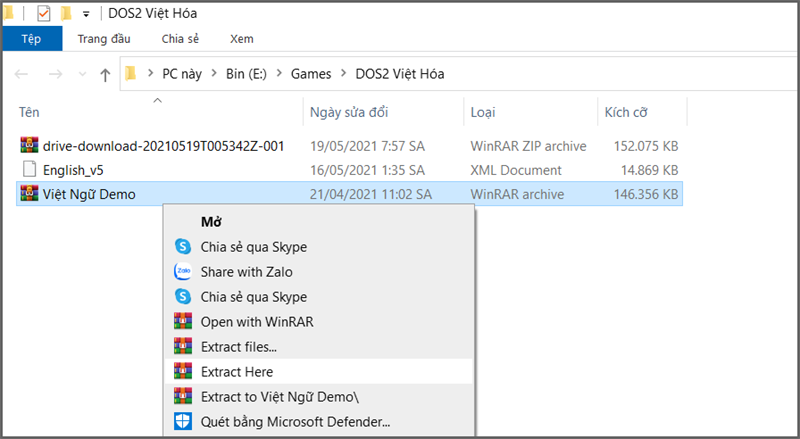 Giải nén thư mục Việt Ngữ Demo Giải nén thư mục Việt Ngữ Demo