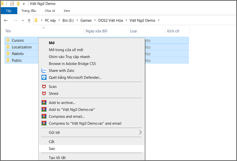 Copy toàn bộ file vừa giải nén Copy toàn bộ file vừa giải nén