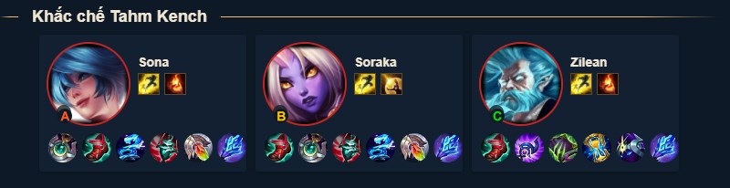 Tướng Khắc chế Tahm Kench Tướng Khắc chế Tahm Kench