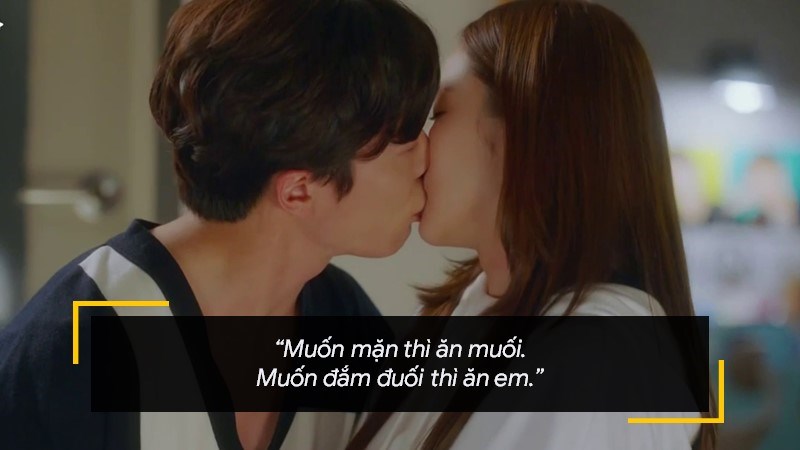 Muốn mặn thì ăn muối. Muốn đắm đuối thì ăn em. Muốn mặn thì ăn muối. Muốn đắm đuối thì ăn em.