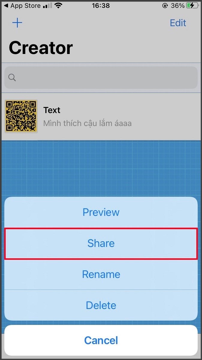 Chọn Share Chọn Share