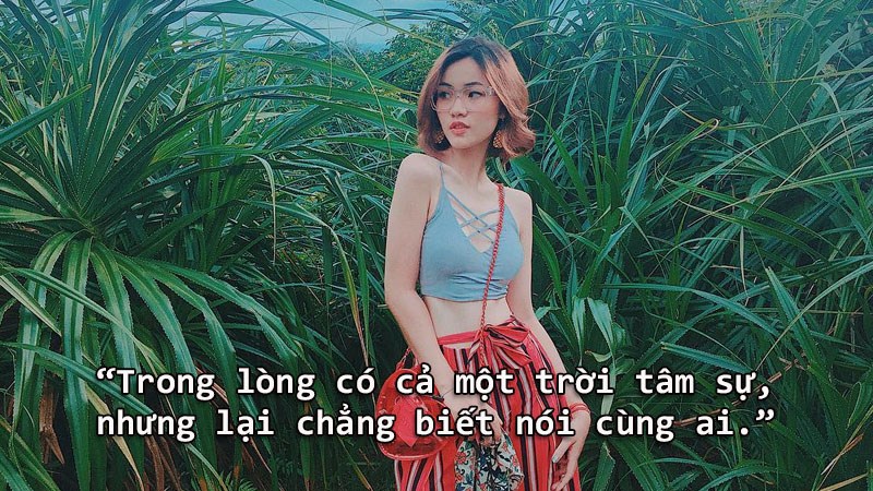 Trong lòng có cả một trời tâm sự, nhưng lại chẳng biết nói cùng ai. Trong lòng có cả một trời tâm sự, nhưng lại chẳng biết nói cùng ai.