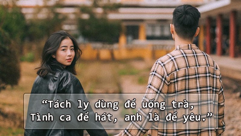 Tách ly dùng để uống trà, tình ca để hát, anh là để yêu. Tách ly dùng để uống trà, tình ca để hát, anh là để yêu.