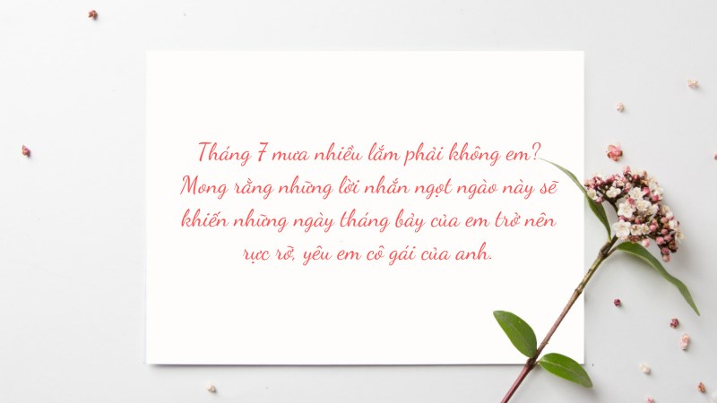 Tháng 7 mưa nhiều lắm phải không em? Tháng 7 mưa nhiều lắm phải không em?