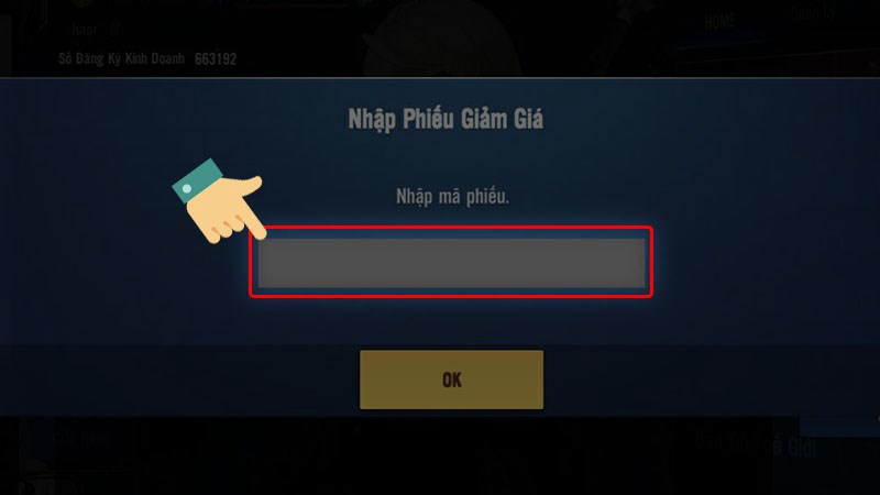 Nhập code vào ô nhập phiếu giảm giá. Nhập code vào ô nhập phiếu giảm giá.