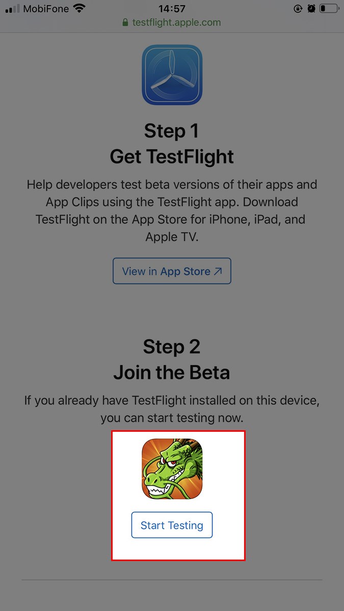 Chọn Start Testing Chọn Start Testing