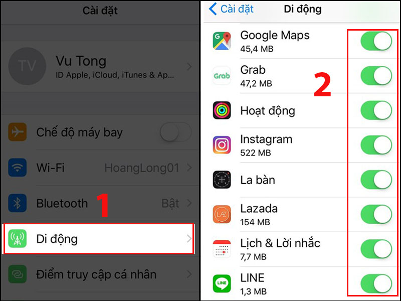 Tắt các ứng dụng chiếm dữ liệu nền không cần thiết trên iPhone