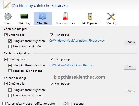 tao cảnh báo hết pin laptop 9