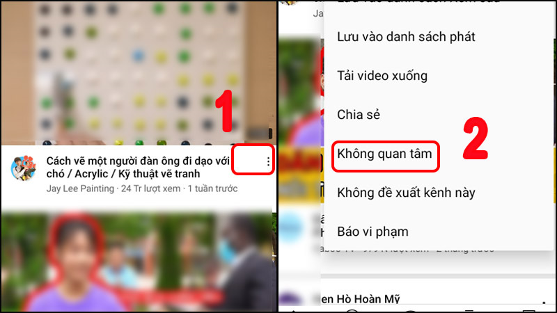 Chọn Không quan tâm video